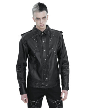 CT207 - Belted PU Leather Jacket