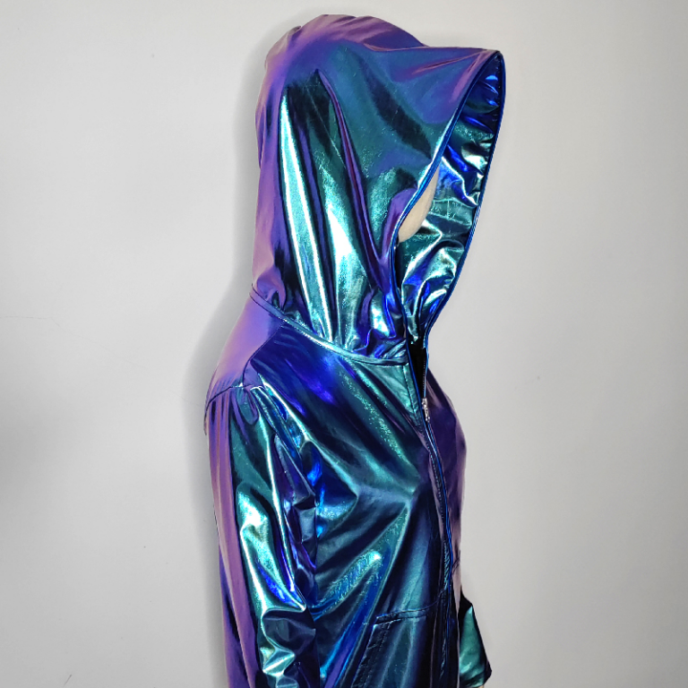 LED106 - LED Metallic Shiny Hoodie - Image 3