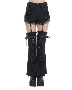 PT206 - Detachable Black denim Pants
