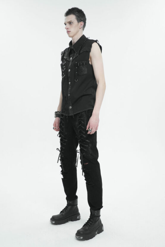 SHT102 - Distressed Button Down Vest - Image 4
