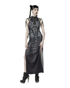 WQ622 - Cyber Maxi Dress with Side Split Hem