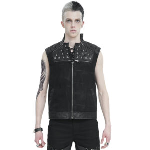 WT075 - Punk Studded Vest with Zipper Closure