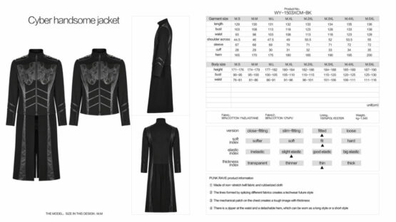 WY1503 - Futuristic Twill Jacket with Detachable Hem - Image 5