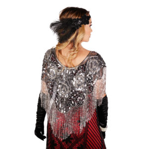 1006 - Beaded Cape, Shawl with Roses