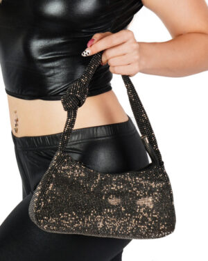3835 - Knotted Rhinestone Clutch Handbag