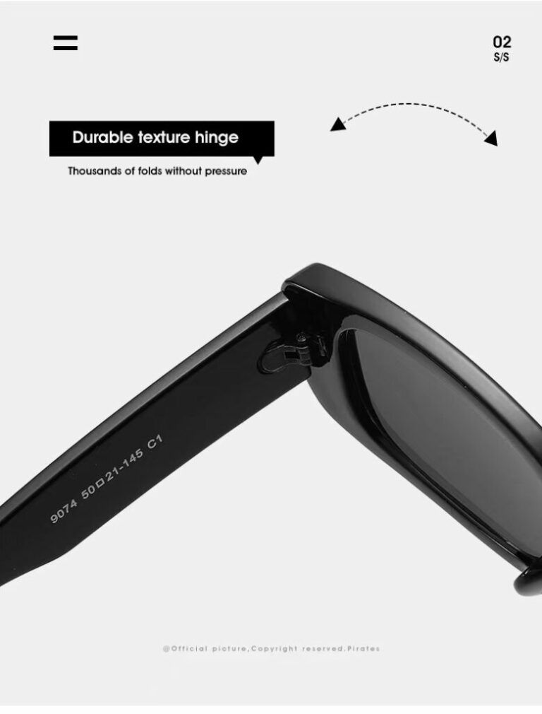 55471 - Sunglasses - Unisex Rectangular Black / Yellow Frame - Image 5