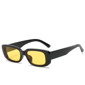 55471 - Sunglasses - Unisex Rectangular Black / Yellow Frame