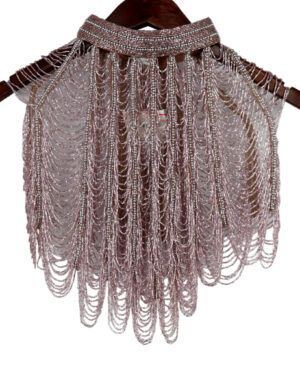 8883 - Beaded Shawl / Capelete silver