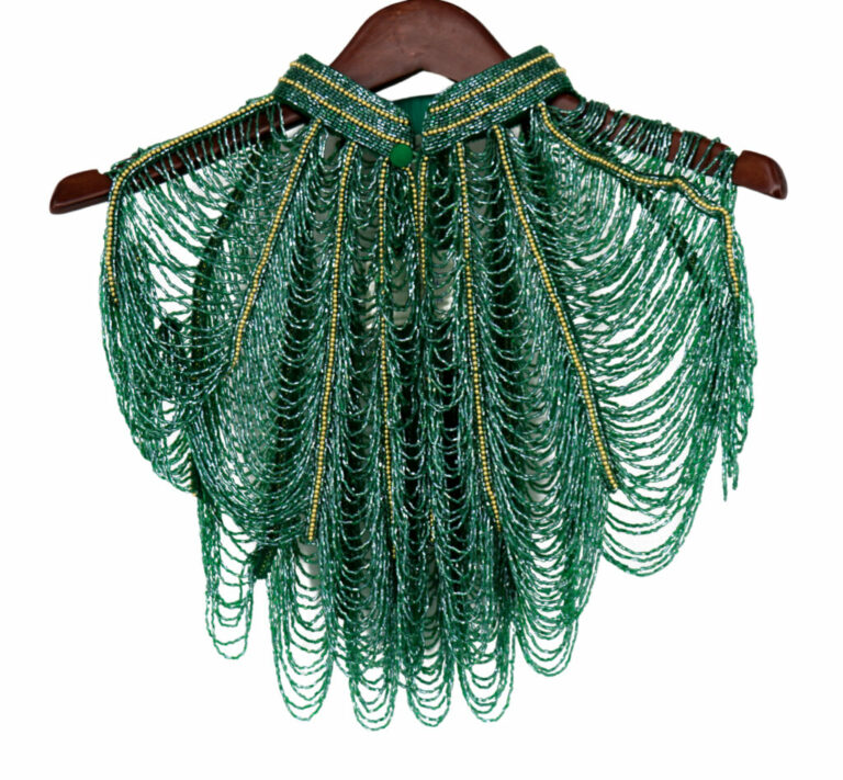 8884 - Beaded Shawl / Capelete green - Image 2