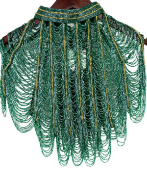 8884 - Beaded Shawl / Capelete green