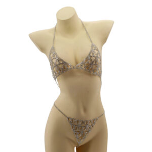 94026-SET - Flower Spiral Embellished Square Rhinestone Set