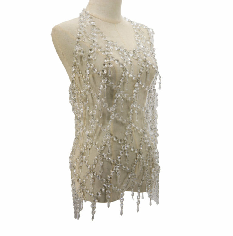 94037 - Ice Crystals Overlay Dress with Chain Link Straps - Image 2