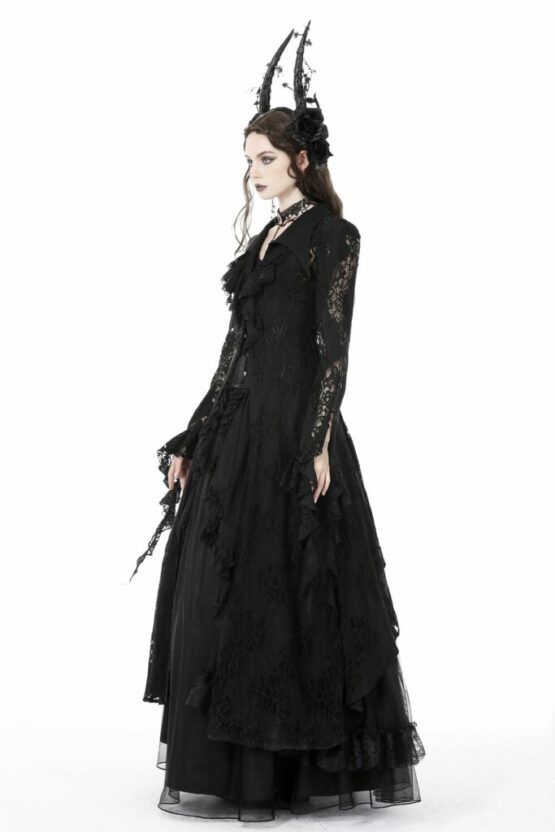 DW734 - Gothic Romantic Hollow Out Sexy Frilly Lace Dress - Image 4