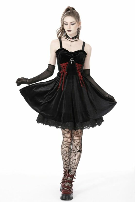 DW760 - Gothic Lace Up Dress - Image 7