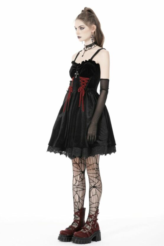 DW760 - Gothic Lace Up Dress - Image 5