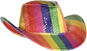 JC552 - Rainbow Sequins Cowboy Hat