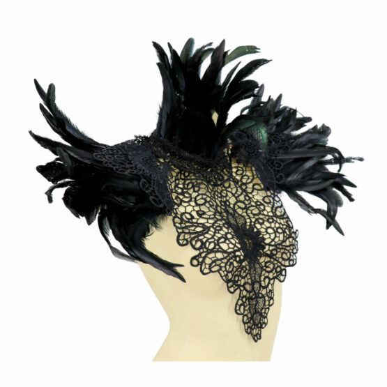 70001 - Feather Gothic shawl with Lace trimming - Image 13