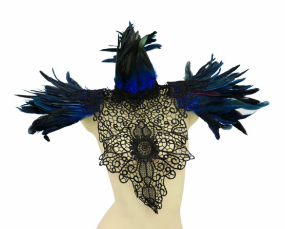 70001 - Feather Gothic shawl with Lace trimming - Image 17
