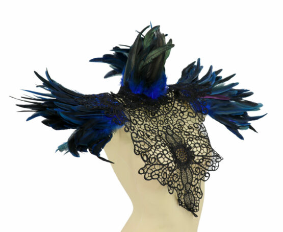 70001 - Feather Gothic shawl with Lace trimming - Image 18