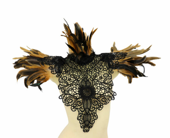 70001 - Feather Gothic shawl with Lace trimming - Image 20
