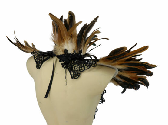 70001 - Feather Gothic shawl with Lace trimming - Image 22