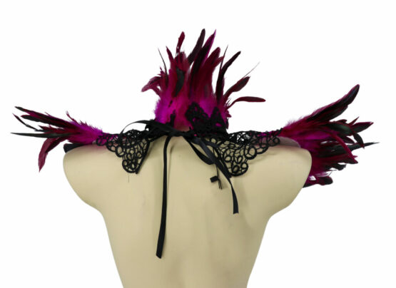 70001 - Feather Gothic shawl with Lace trimming - Image 16