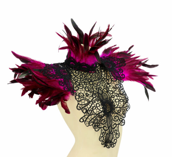 70001 - Feather Gothic shawl with Lace trimming - Image 14