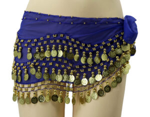 2057 - Coin Sash - Solid Color,Beige /Gold Coins