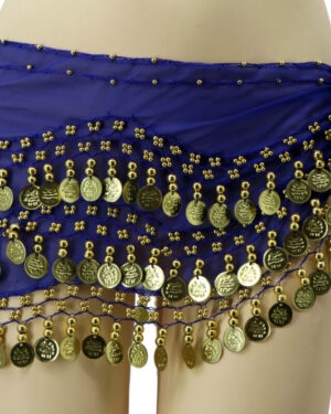 2057 - Coin Sash - Solid Color,Beige /Gold Coins
