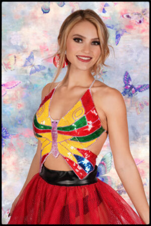 2278RNB - Butterfly Sequin Top - Rainbow