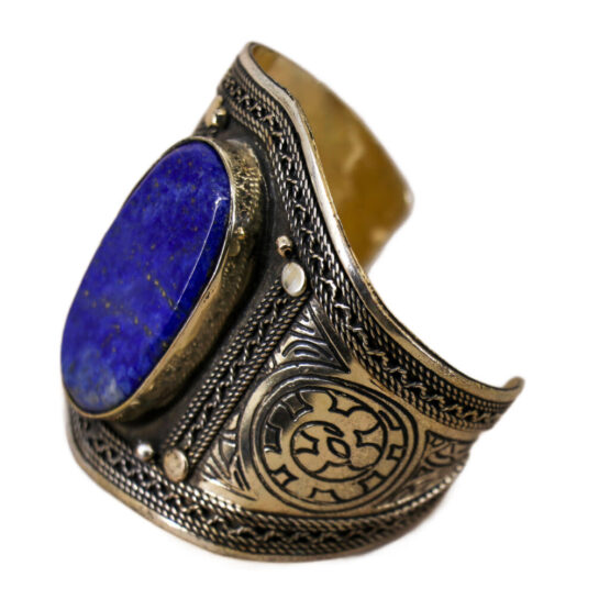 1882 - Tribal Lapis Cuff - Large Size with adornments - Image 6
