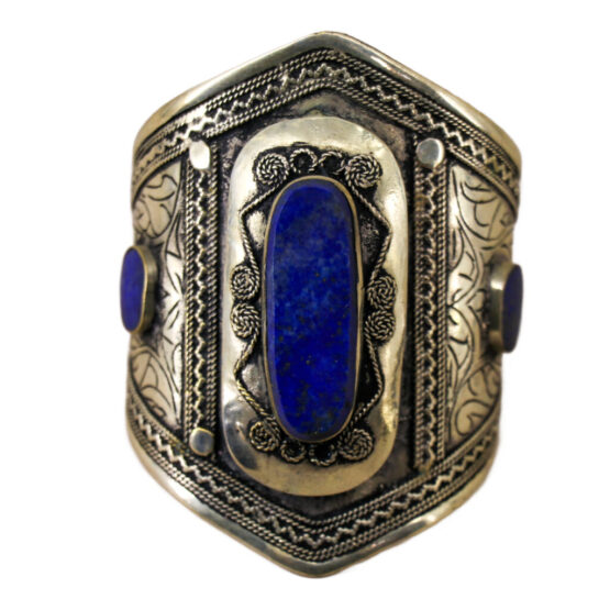 1882 - Tribal Lapis Cuff - Large Size with adornments - Image 3