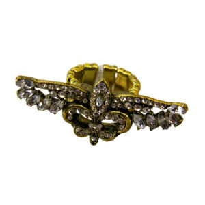 R1235 - Gold Fleur De Lis Wing Ring
