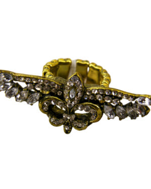 R1235 - Gold Fleur De Lis Wing Ring