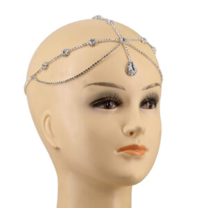 71312 - Silver 2 Line Teardrop Hair Chain