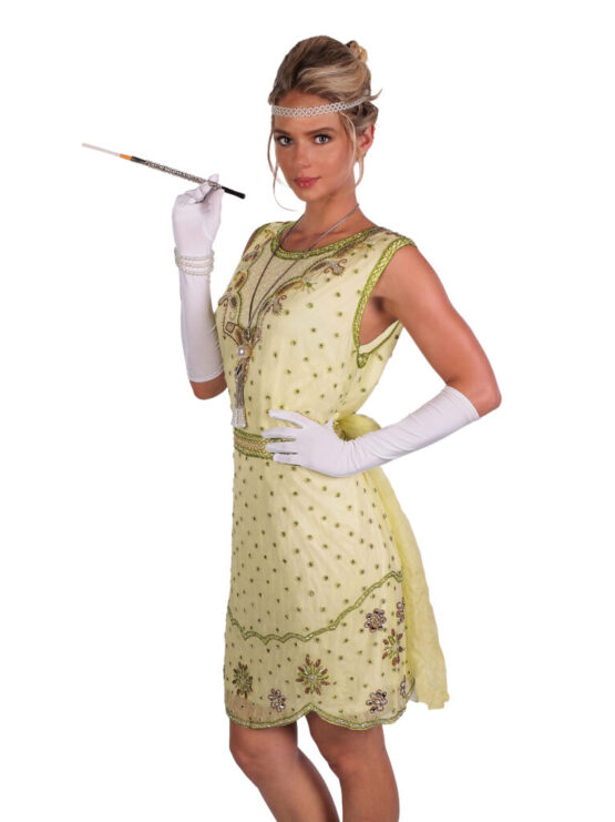2350 - Flapper Dress - Light Green with Full Lining - Image 2