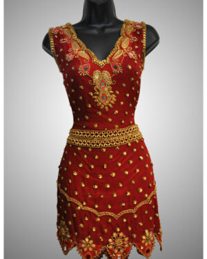 2393 - Flapper Dress - Red/Gold