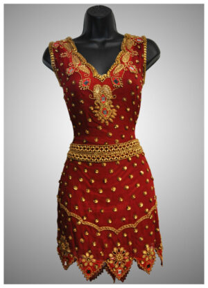 2393 - Flapper Dress - Red/Gold