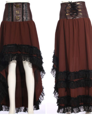 SP188 - Steampunk Long Skirt with Wide Belt