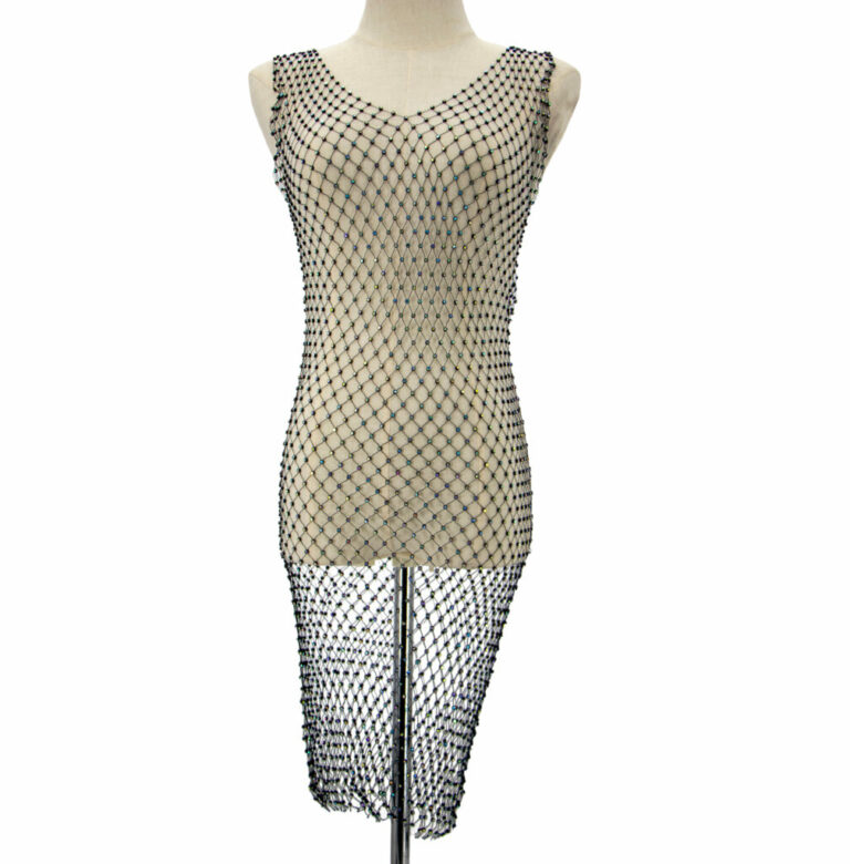 8355 - Rhinestone Crochet Dress - Image 23