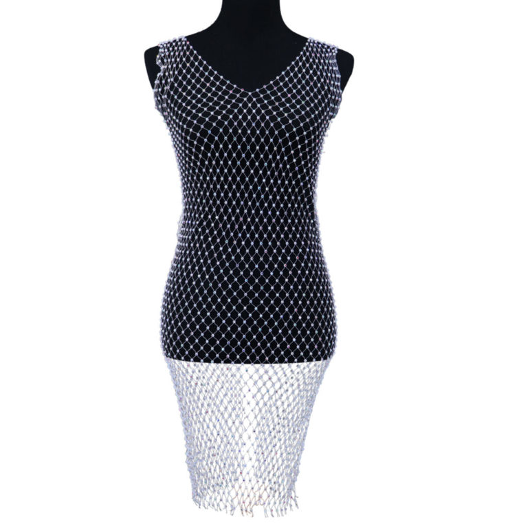 8355 - Rhinestone Crochet Dress - Image 20