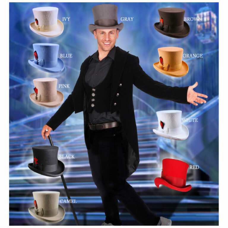 69513 - Steampunk TOP Hat - 100% wool felt - Image 21