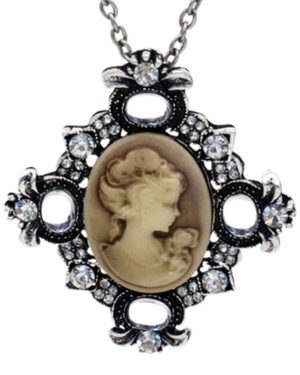 12722 - Burnished Silver Rhombus Cameo Pendant