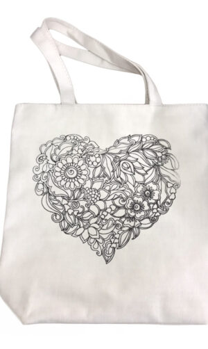 15179-Heart - Tote with Heart Design and Markers