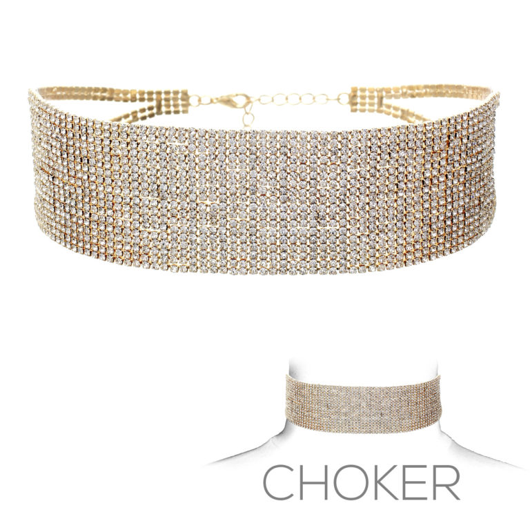 15995 - 2mm 18 Row Rhinestone Choker - Image 5