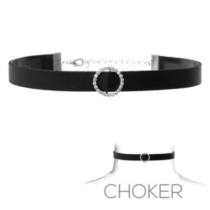 16294 - Round Buckle Choker, silver, 11.5+3.5"