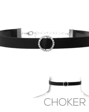 16294 - Round Buckle Choker, silver, 11.5+3.5"