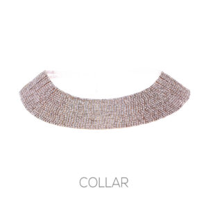 16548 - 18 row rhinestone collar necklace, gold