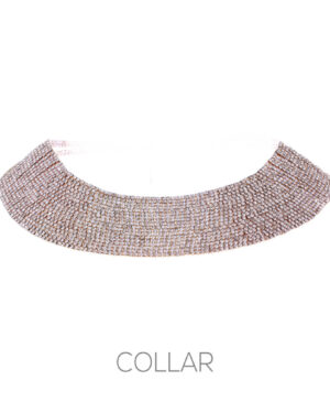 16548 - 18 row rhinestone collar necklace, gold