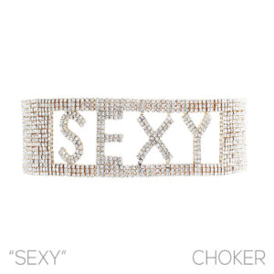 16888 - 18 row sexy words choker, 12.5+5"